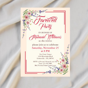 Women's Farewell Party Floral Elegant Border Invitation