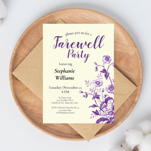 Women's Farewell Party Lavender Wildflower  Invitation