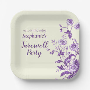 Women's Farewell Party Lavender Wildflower Paper Plate