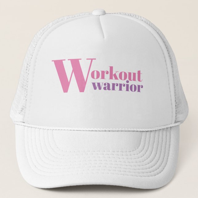 Women's Fashion Baseball WORKOUT WARRIOR Trucker Hat (Front)