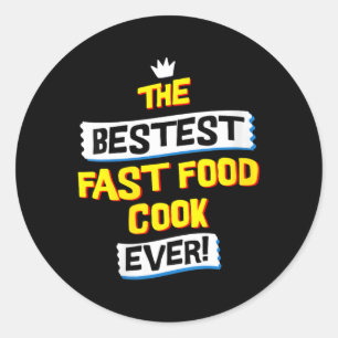 Womens Fast Food Cook Job Occupation Funny Classic Round Sticker