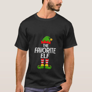 Womens Favourite Elf Xmas Matching Family Elf Squa T-Shirt