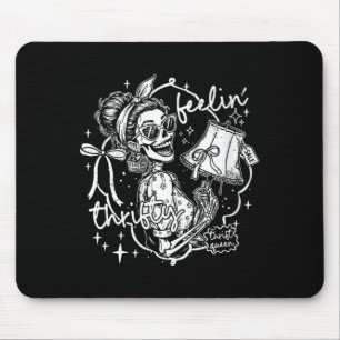 Womens Feelin Thrifty Vintage Funny Skeleton Humou Mouse Pad