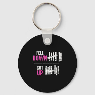 Womens Fell Down Got Up Motivational Funny Sitive  Key Ring