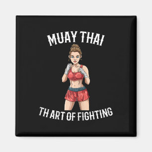 Womens Female Muay Thai Fighter - Thai Boxing Mma  Magnet