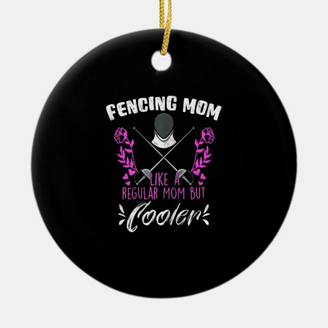 Womens Fencing Mother´s Day Mum Love Ceramic Ornament (Front)