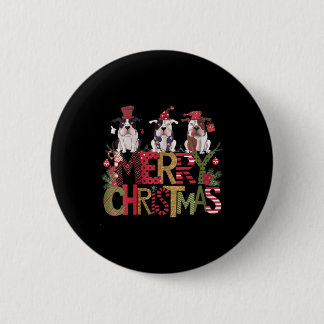 Womens Festive merry Christmas' Bulldogs  6 Cm Round Badge