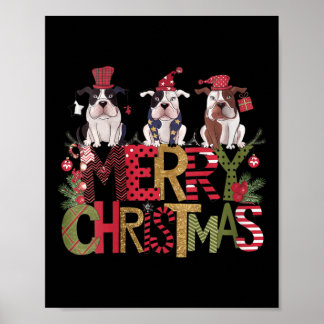 Womens Festive merry Christmas' Bulldogs  Poster