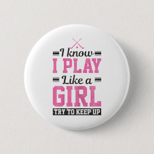 Womens Field Hockey Girl Funny Hockey Player Gift 6 Cm Round Badge