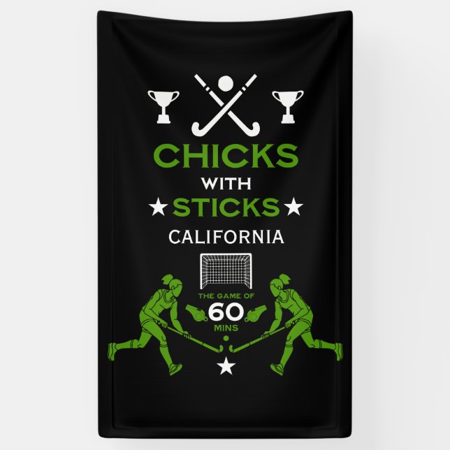 Women's Field Hockey Sports Banner (Vertical)