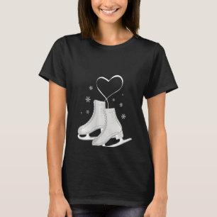 Womens Figure Ice Skating Heart  Figure Skater Lov T-Shirt