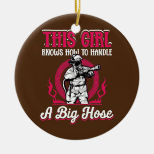 Womens Firefighter Girl This Girl Knows How To Ceramic Ornament