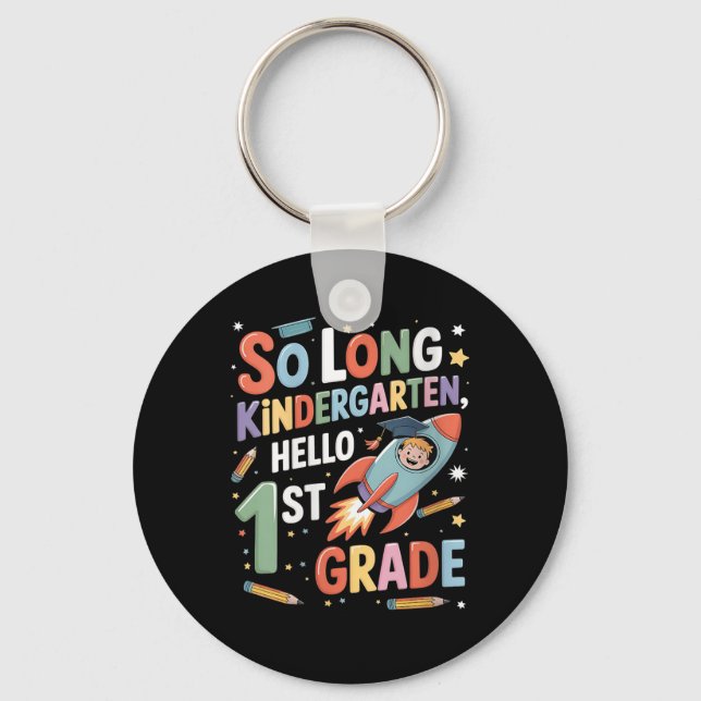 Womens First Day Of School So Long Kindergarten He Key Ring (Front)