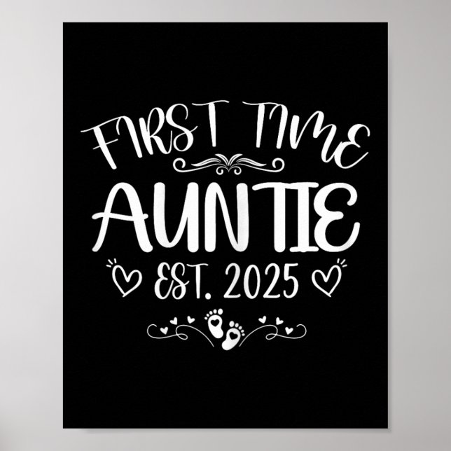 Womens First Time Auntie Est 2025 Soon To Be Mom M Poster (Front)