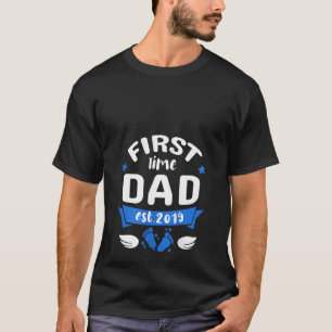 Womens First Time Dad est 2019 Promoted to Daddy F T-Shirt