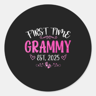 Womens First Time Grammy Est 2025 Soon To Be Mom M Classic Round Sticker