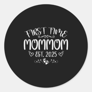 Womens First Time Mommom Est 2025 Soon To Be Mom M Classic Round Sticker