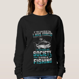 Womens Fishing Men Boys Funny Fishing Fish Sweatshirt