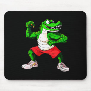 Womens Fitness Crocodile V-neck Mouse Pad