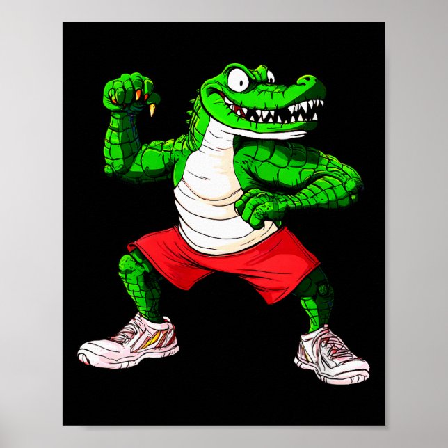 Womens Fitness Crocodile V-neck  Poster (Front)