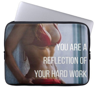 Women's Fitness Inspirational Words - Hard Work Laptop Sleeve