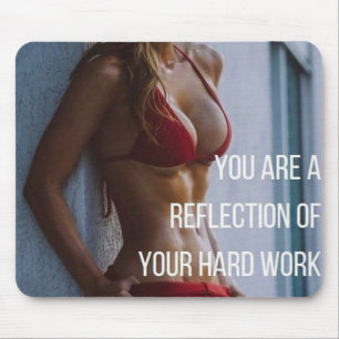 Women's Fitness Inspirational Words - Hard Work Mouse Pad