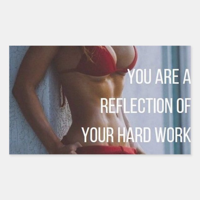 Women's Fitness Inspirational Words - Hard Work Rectangular Sticker (Front)