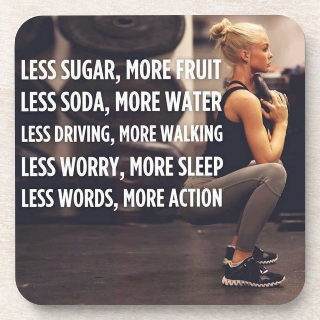 Women's Fitness Inspirational Words - More Action Coaster (Front)