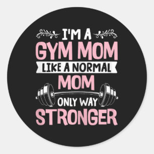 Womens Fitness Muscle Workout Exercise Gym Mum Ba  Classic Round Sticker