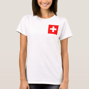 Women's  Fleece Jogger with flag of Switzerland T-Shirt