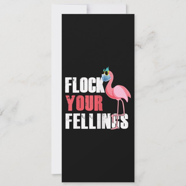 Womens Flock Your Feelings Funny Flamingo Invitation (Front)