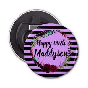 Women's Floral 18th 21st 30th 40th 50th 60th 70th Bottle Opener