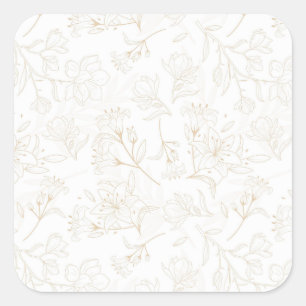 Women's Floral Abstract Vintage Watercolor  Square Sticker