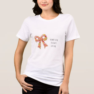 Women's Floral Bow T-Shirt  Tri-Blend Shirt
