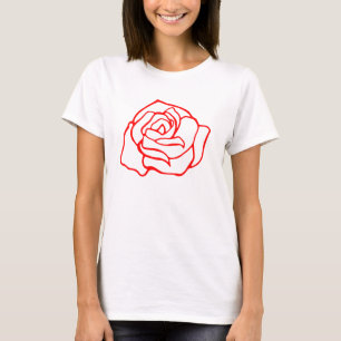 Women's Floral Red Rose T-Shirt Top