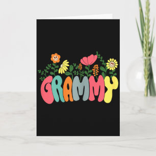 Womens floral retro vintage grammy happy mothersWo Card