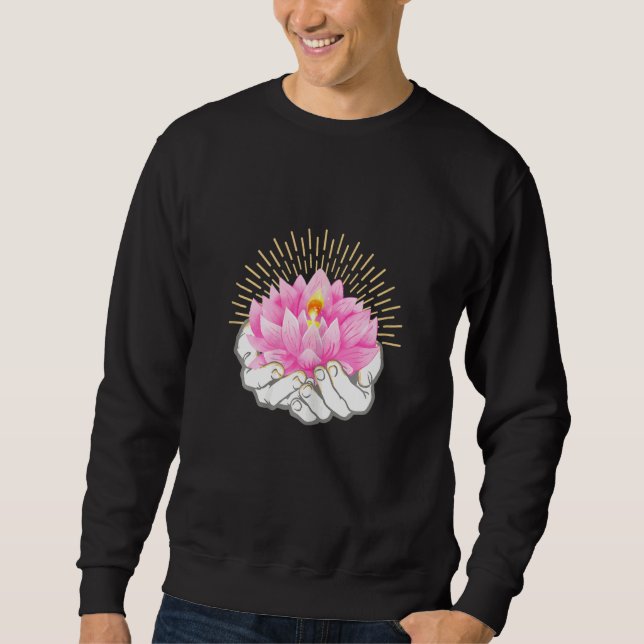 Womens Floral Wreath Magnolia Cute Flower Circle Sweatshirt (Front)