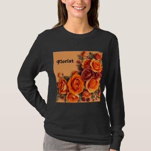 Women's Florist Long-Sleeve Black T-Shirt