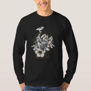 Womens Flower of Life Mandala with Yoga Tattoo Hen T-Shirt
