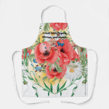 Women's Flowered Apron with Monet Quote