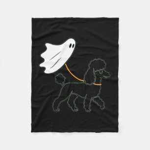 Womens Flying Ghost Walking Black Poodle - Dog Mum Fleece Blanket