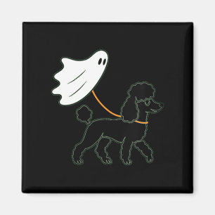 Womens Flying Ghost Walking Black Poodle - Dog Mum Magnet