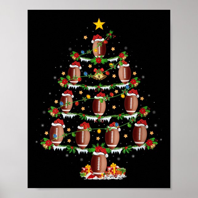 Womens Football Christmas Tree Lights Srts Player  Poster (Front)