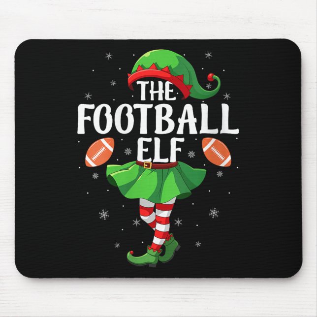 Womens Football Elf Christmas Girls Women Elf Squa Mouse Pad (Front)