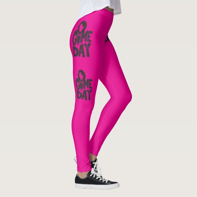 Women's Football Gameday Pink Leggings (Right)