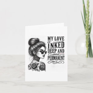 Womens For Anti Valentine’s Day Tattooed Single Wo Card