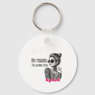 Womens For Anti Valentine’s Day Tattooed Single Wo Key Ring