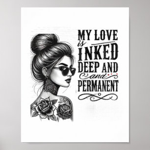 Womens For Anti Valentine’s Day Tattooed Single Wo Poster