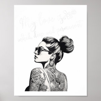 Womens For Anti Valentine’s Day Tattooed Single Wo Poster