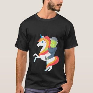 Womens Frankenstein Riding Unicorn Cute Monster Ha T-Shirt